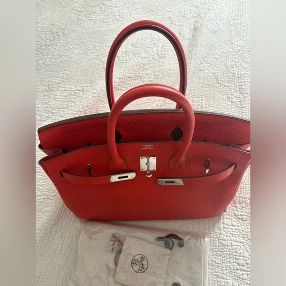 ❌SOLD❌ Hermes Birkin 35 Rouge Capuccine Togo SHW P◾️ - Picture 4 of 16
